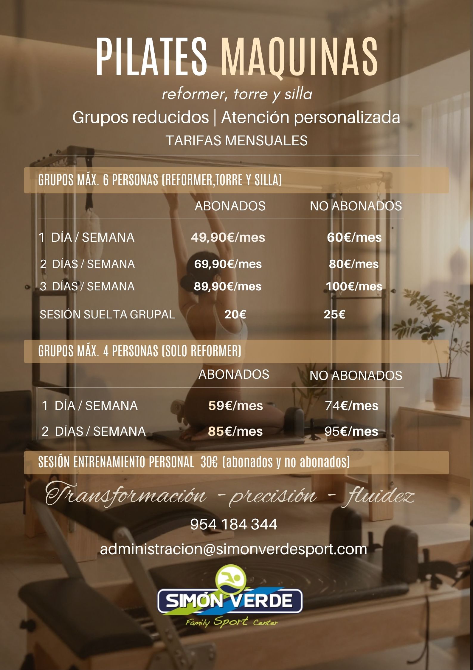 NUEVO SERVICIO PILATES MÁQUINA
