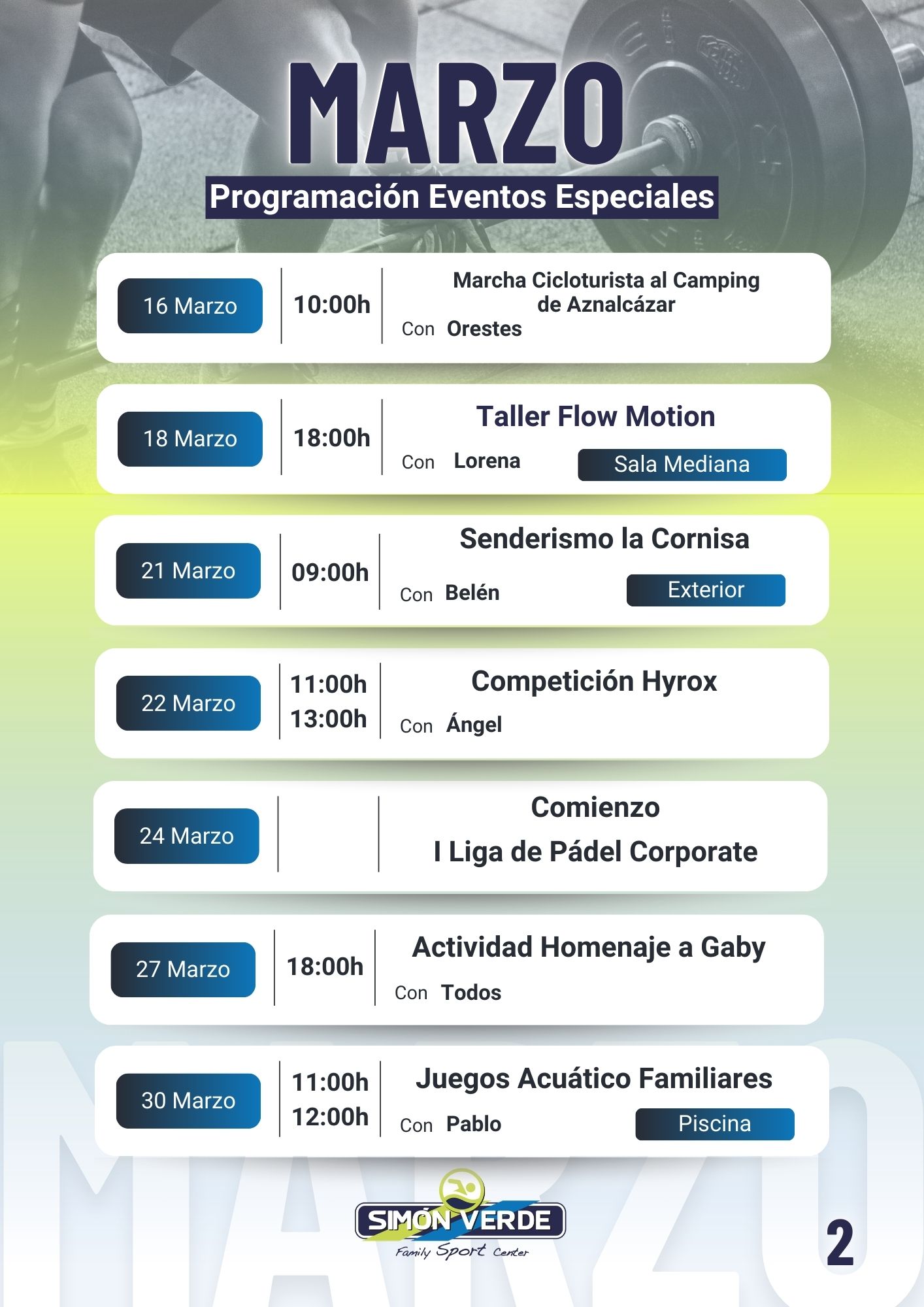 ACTIVIDADES ESPECIALES MARZO 2