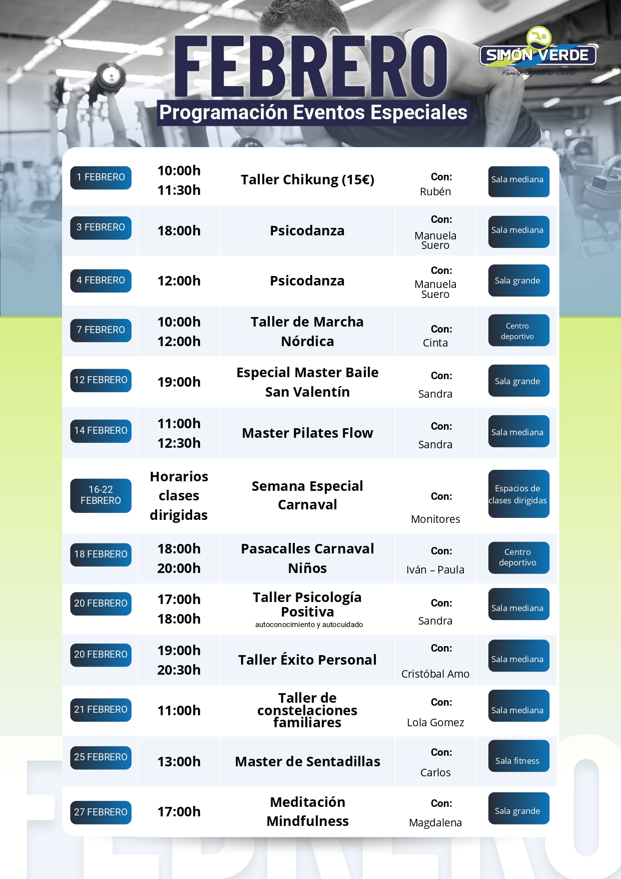 ACTIVIDADES ESPECIALES FEBRERO