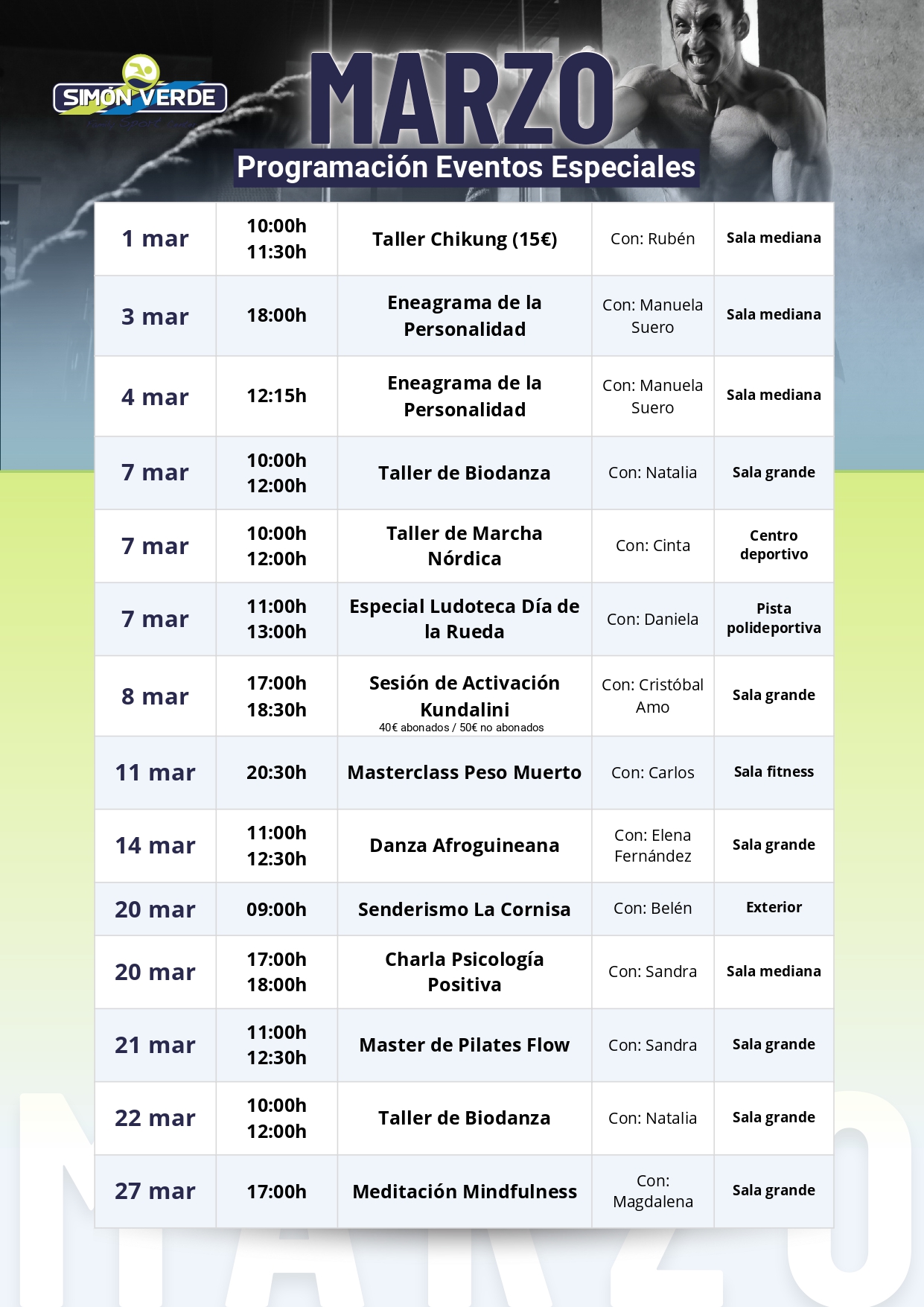 ACTIVIDADES ESPECIALES MARZO