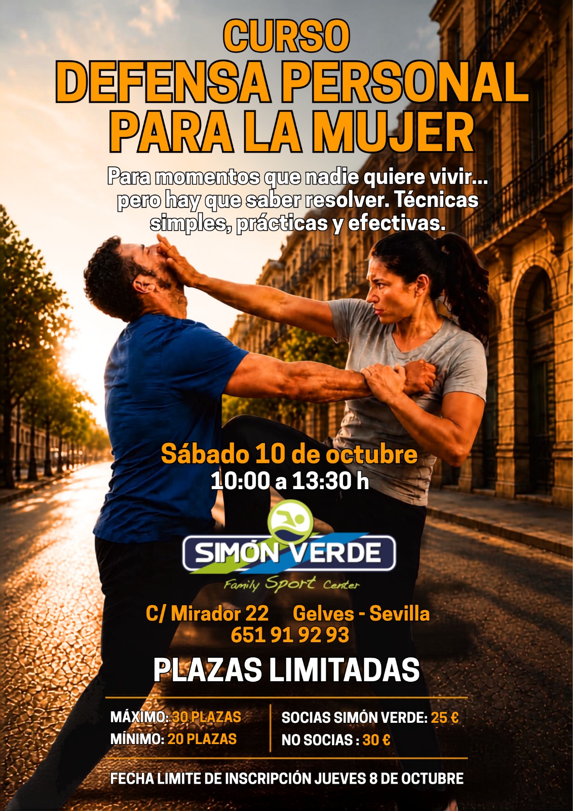 Curso de defensa personal para la mujer