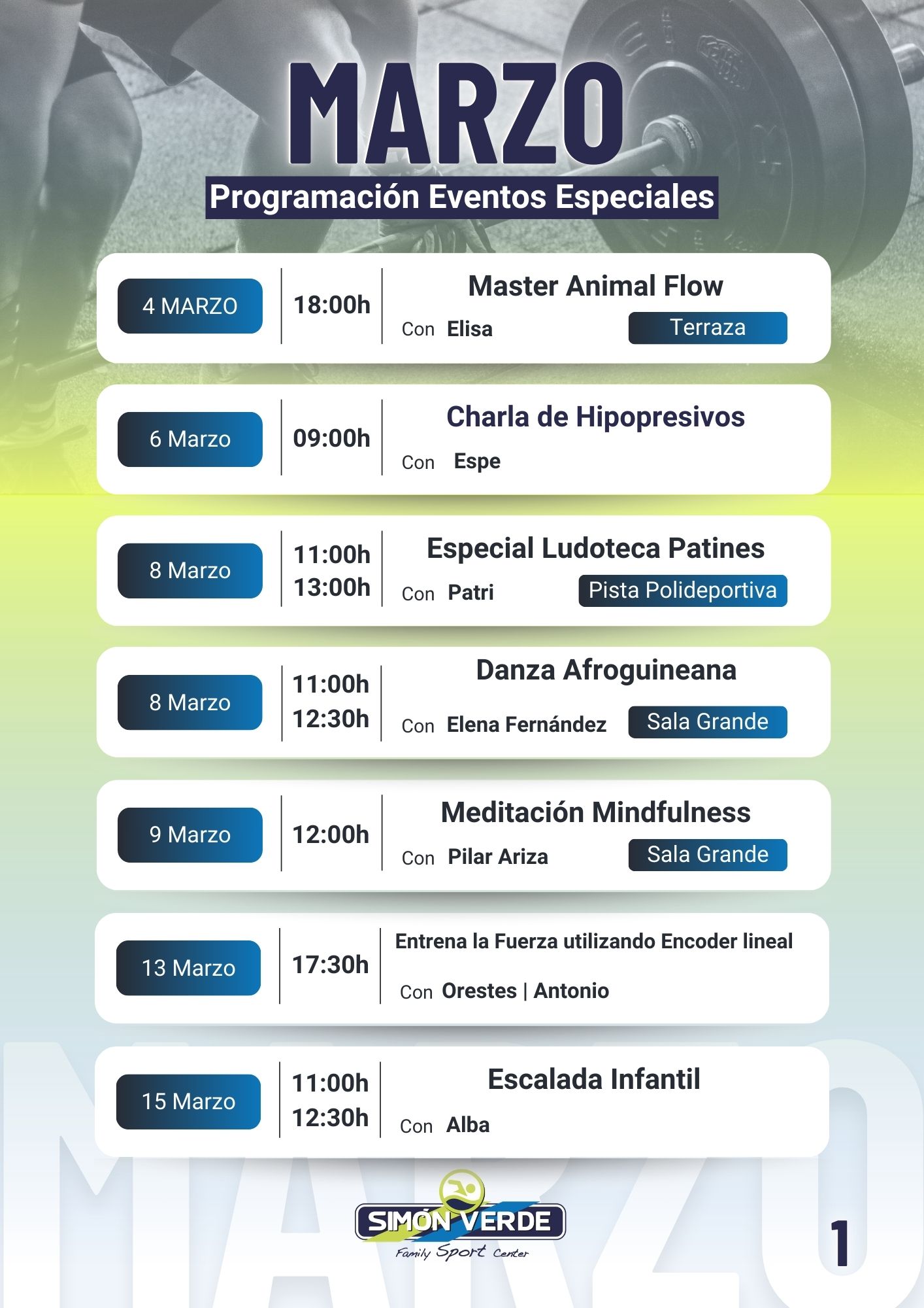 ACTIVIDADES ESPECIALES MARZO