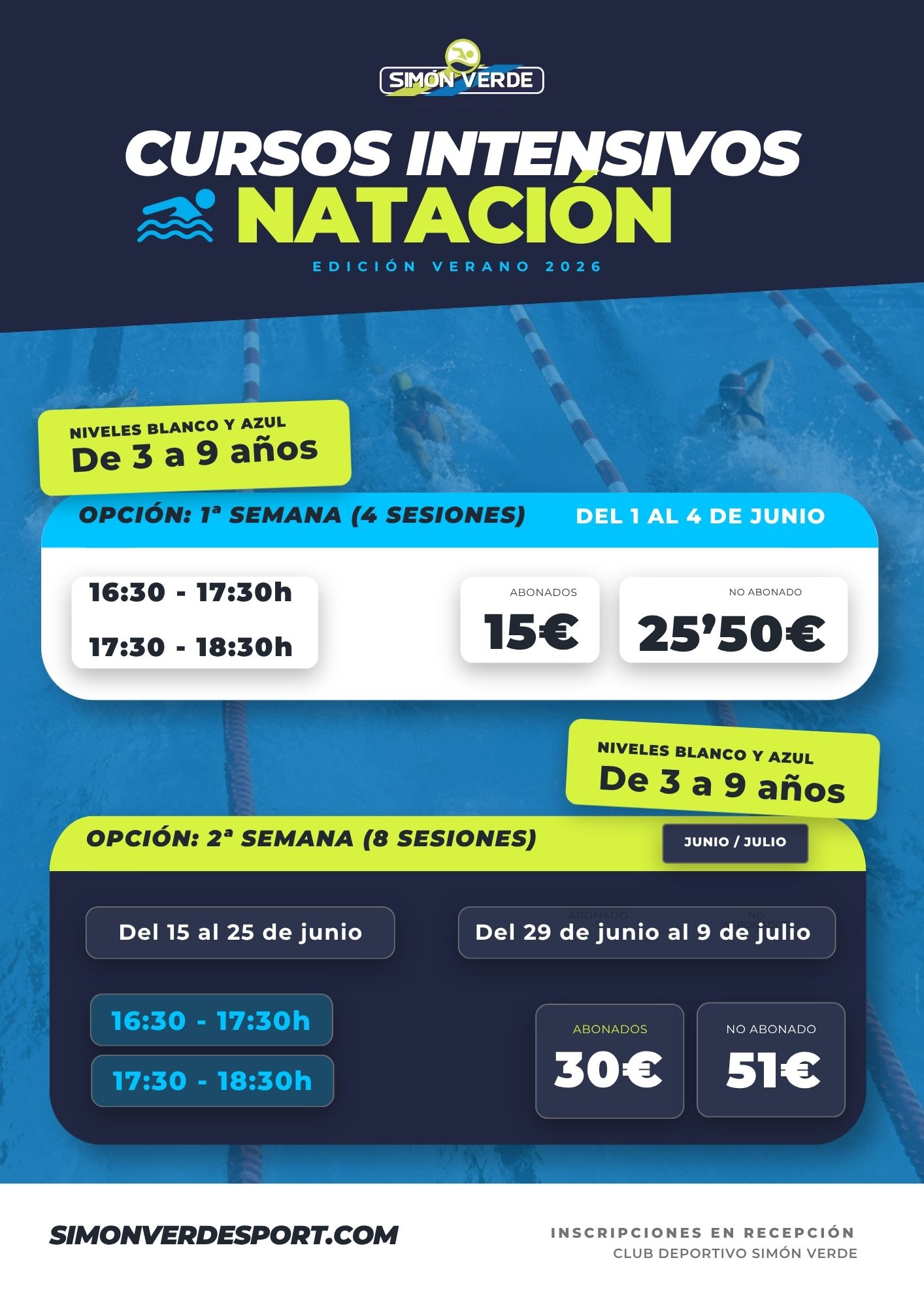 CURSO INTENSIVO NATACIÓN INFANTIL