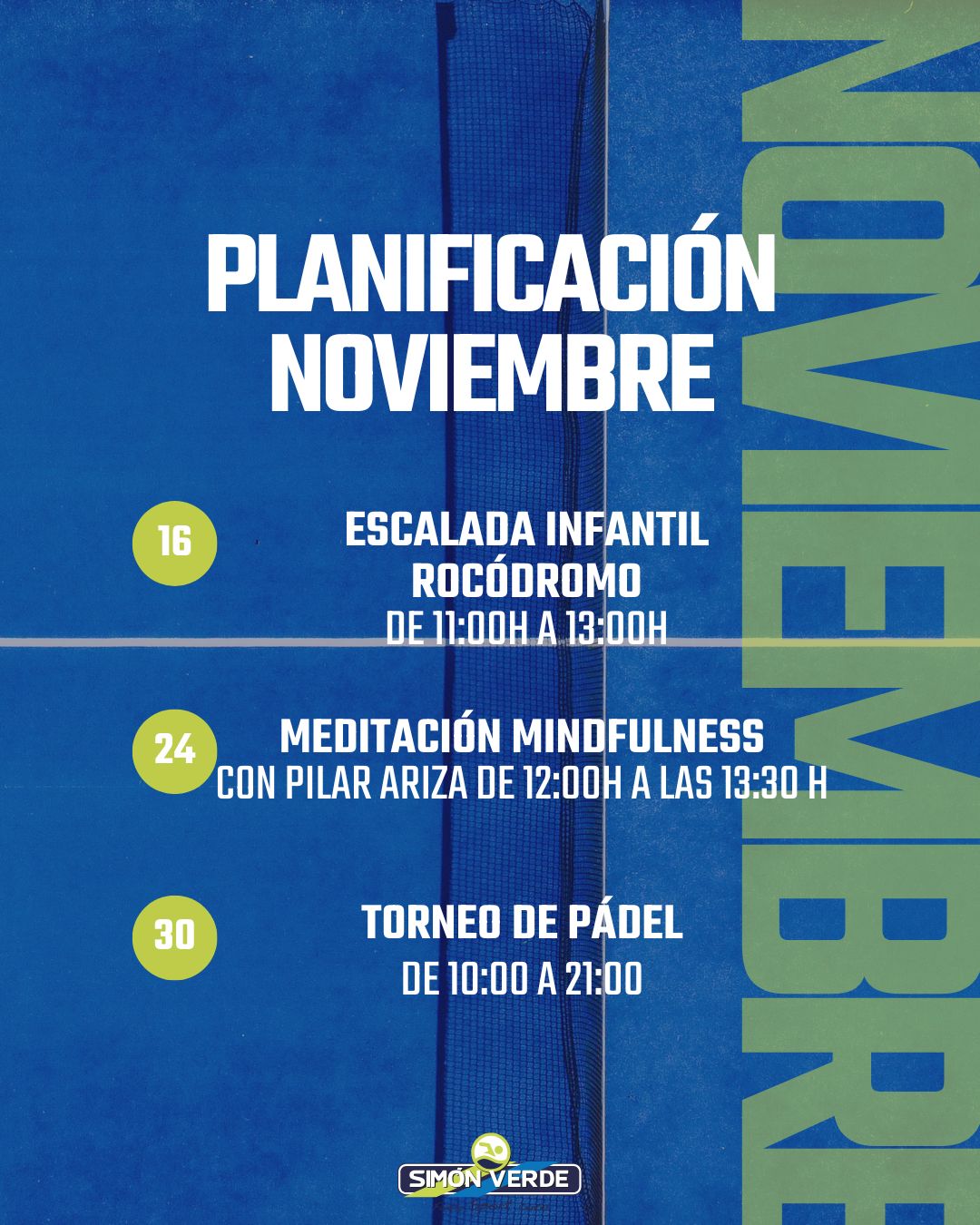 ¡Actividades de Noviembre en Simón Verde!