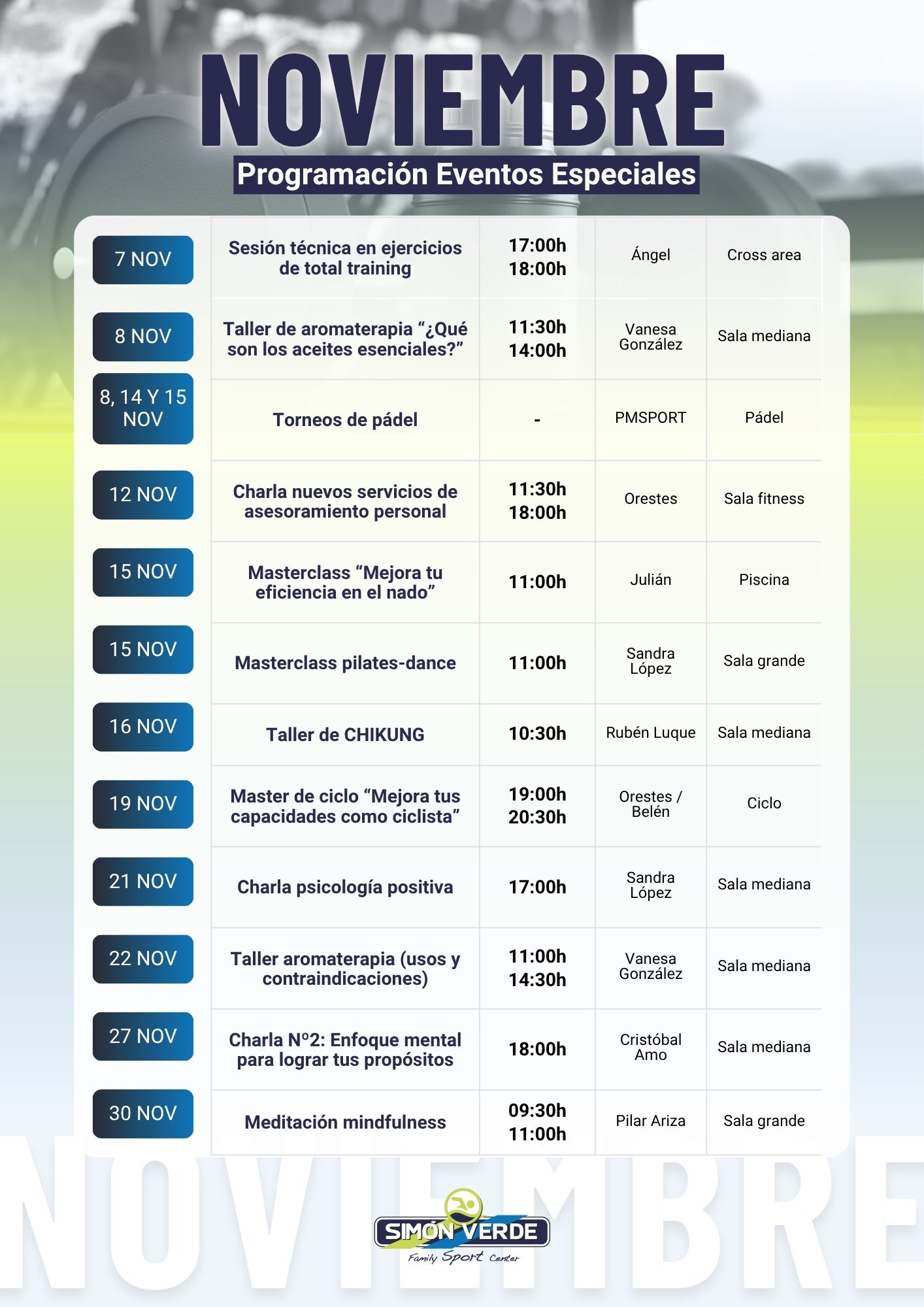 Actividades especiales Noviembre