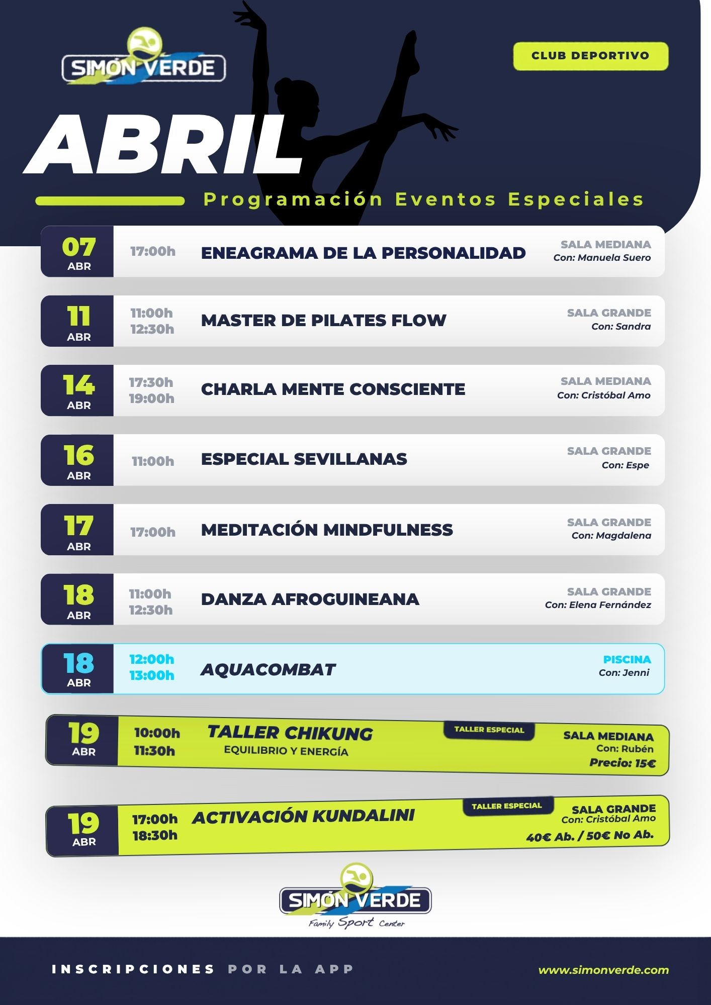 ACTIVIDADES ESPECIALES ABRIL